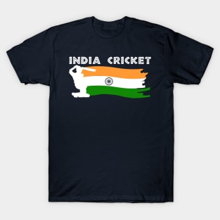 India Cricket  With Indian Flag Gift T-Shirt